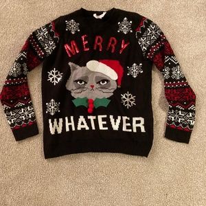 Cat Ugly Christmas Sweater XL
